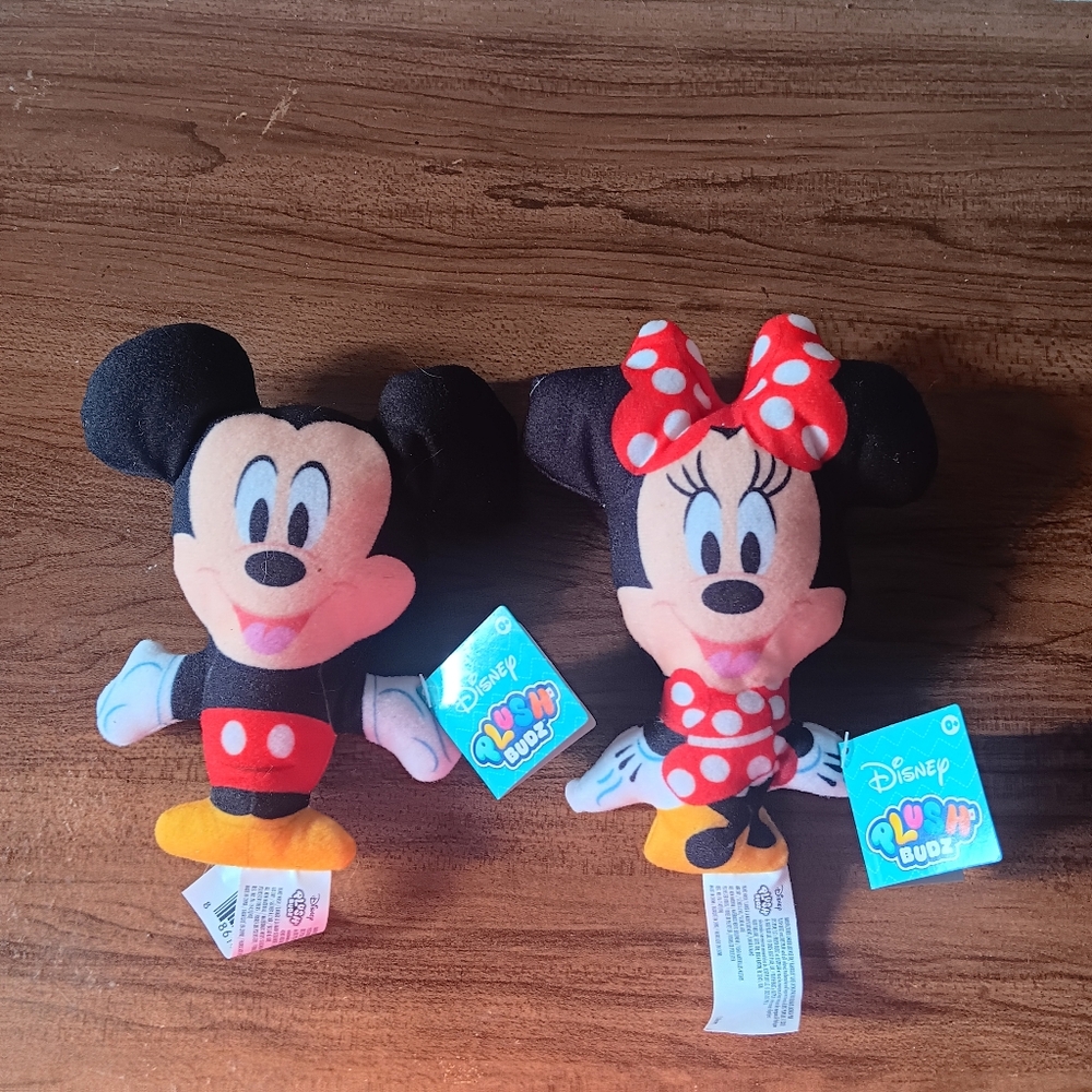 Disney Plush Mickey & Minnie Pair - Red, Black, Yellow